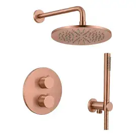 Комплект душової системи Shower Paffoni KITLIQ018RASP Brushed Copper PVD — вид на білому тлі