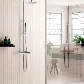 Душова система із змішувачем  NEW MINI MASTER верхній душ Ø225 мм Paffoni ZCOL599CR — вид спереду