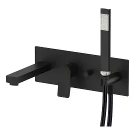 Змішувач для ванни  Tilt Paffoni TI001NO Matt Black — вид на білому тлі