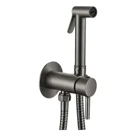 Гігієнічний душ Tweet Round Mix Paffoni ZDUP110NKNSP Brushed Black Nickel — вид на білому тлі