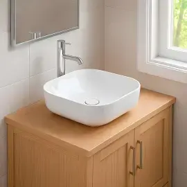 Умивальник Pool 1 SDR Ceramiche LVP1 Glossy White — вид спереду