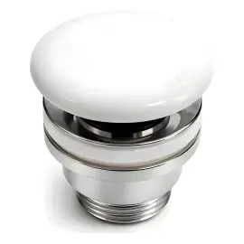 Донний клапан для умивальника з керамічною кришкою Simas PLCEWM White Matt — вид спереду