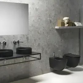 Умивальник Foriù Simas FO01-65 Matt Black — бічний ракурс