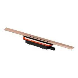 Комплект трап для душу 100 см  TECEdrainprofile TECE 671003 Brushed Red Gold 100 x 5.5 см — вид на білому тлі