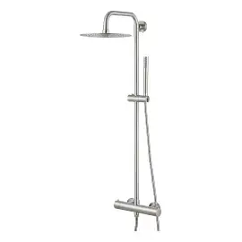 Душова система з термостатом Tiber Steel Vema V08233AC005 Stainless Steel — вид на білому тлі