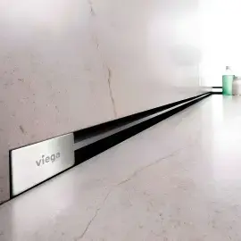 Решітка для душового каналу Advantix Vario Wall Drain L300-1200 мм Viega 736569 Chrome — вид спереду
