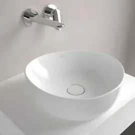 Умивальник Antao Villeroy & Boch 4A7240R1 Alpine White CeramicPlus — деталь крупним планом