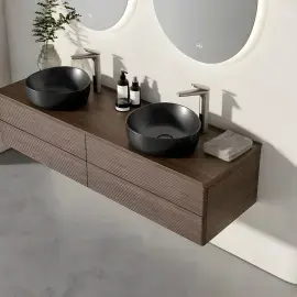 Умивальник Antao Villeroy & Boch 4A7240R7 Pure Black CeramicPlus — бічний ракурс