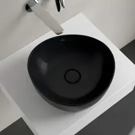 Умивальник Antao Villeroy & Boch 4A7240R7 Pure Black CeramicPlus — ракурс 3/4