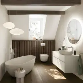 Умивальник Antao Villeroy & Boch 4A7351AM Almond CeramicPlus — бічний ракурс