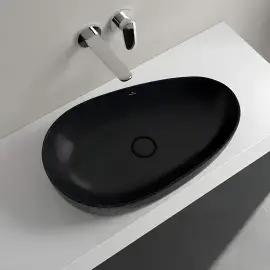 Умивальник Antao Villeroy & Boch 4A7465R7 Pure Black CeramicPlus — вид спереду