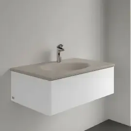 Умивальник Antao Villeroy & Boch 4A7581AM Almond CeramicPlus — бічний ракурс
