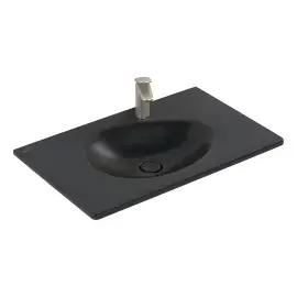 Умивальник Antao Villeroy & Boch 4A7581R7 Pure Black CeramicPlus — вид на білому тлі