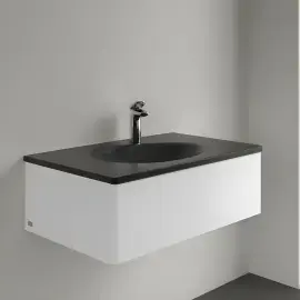 Умивальник Antao Villeroy & Boch 4A7581R7 Pure Black CeramicPlus — бічний ракурс