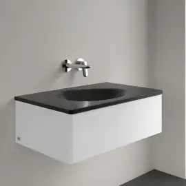 Умивальник Antao Villeroy & Boch 4A7583R7 Pure Black CeramicPlus — бічний ракурс