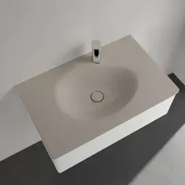 Умивальник Antao Villeroy & Boch 4A7584AM Almond CeramicPlus — вид спереду