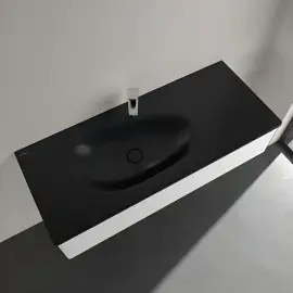 Умивальник Antao Villeroy & Boch 4A77LBR7 Pure Black CeramicPlus — вид спереду