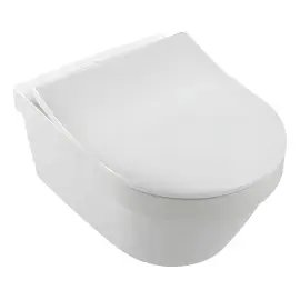 Унітаз Villeroy & Boch Architectura з сидінням SlimSeat (SoftClosing, QuickRelease) Villeroy & Boch 4694C001 + 9M70S101 — вид на білому тлі