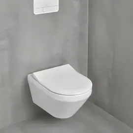 Унітаз Villeroy & Boch Architectura з сидінням SlimSeat (SoftClosing, QuickRelease) Villeroy & Boch 4694C001 + 9M70S101 — вид спереду