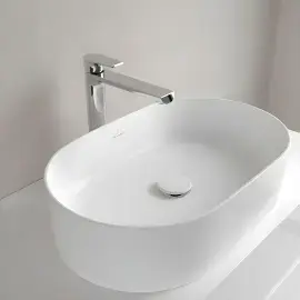 Умивальник Collaro Villeroy & Boch 4A1956RW Stone White CeramicPlus — вид ззаду
