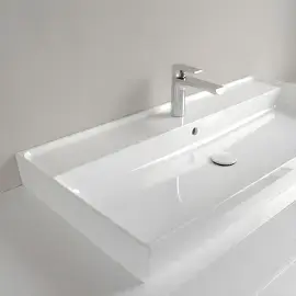 Умивальник Collaro Villeroy & Boch 4A331G01 Alpine White — в інтерʼєрі ванної кімнати