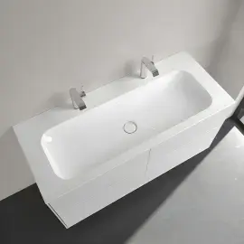 Умивальник Finion Villeroy & Boch 4164C1R1 Alpine White CeramicPlus 120 х 50 см — вид ззаду