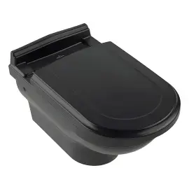 Унітаз Hommage Villeroy & Boch 6661B0R7 Pure Black CeramicPlus — вид на білому тлі