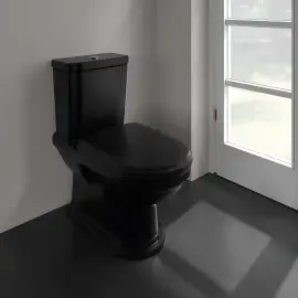 Унітаз-компакт Hommage Villeroy & Boch 666210R7 + 772111R7 Pure Black CeramicPlus — бічний ракурс