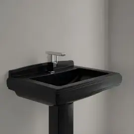 Умивальник Hommage Villeroy & Boch 710175R7 Pure Black CeramicPlus — бічний ракурс