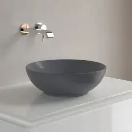 Умивальник Loop & Friends Villeroy & Boch 4A4500i4 Graphite CeramicPlus — бічний ракурс
