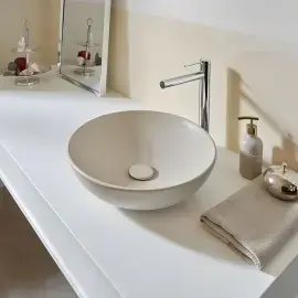 Умивальник Loop & Friends Villeroy & Boch 4A4600AM Almond CeramicPlus — вид спереду