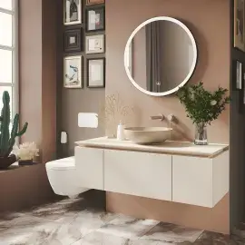 Умивальник Loop & Friends Villeroy & Boch 4A4600AM Almond CeramicPlus — вид всередину