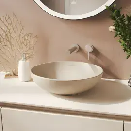 Умивальник Loop & Friends Villeroy & Boch 4A4601AM Almond CeramicPlus — ракурс 3/4