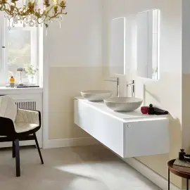 Умивальник Loop & Friends Villeroy & Boch 4A4601AM Almond CeramicPlus — деталь крупним планом