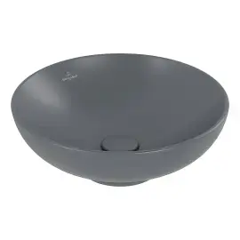 Умивальник Loop & Friends Villeroy & Boch 4A4601i4 Graphite CeramicPlus — вид на білому тлі