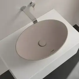Умивальник Loop & Friends Villeroy & Boch 4A4700AM Almond CeramicPlus — вид спереду