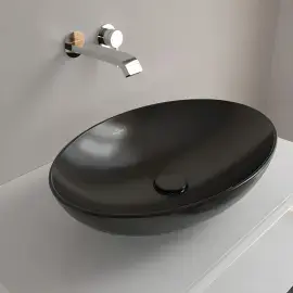 Умивальник Loop & Friends Villeroy & Boch 4A4700S5 Ebony CeramicPlus — бічний ракурс