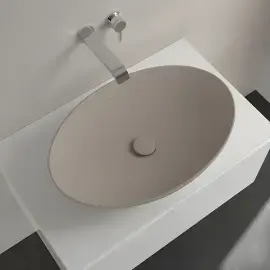 Умивальник Loop & Friends Villeroy & Boch 4A4701AM Almond CeramicPlus — вид спереду