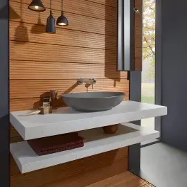 Умивальник Loop & Friends Villeroy & Boch 4A4701i4 Graphite CeramicPlus — вид ззаду