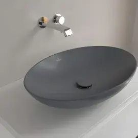 Умивальник Loop & Friends Villeroy & Boch 4A4701i4 Graphite CeramicPlus — деталь крупним планом