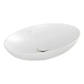 Умивальник Loop & Friends Villeroy & Boch 4A4701RW Stone White CeramicPlus — вид на білому тлі