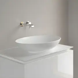 Умивальник Loop & Friends Villeroy & Boch 4A4701RW Stone White CeramicPlus — вид ззаду