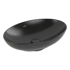 Умивальник Loop & Friends Villeroy & Boch 4A4701S5 Ebony CeramicPlus — вид на білому тлі