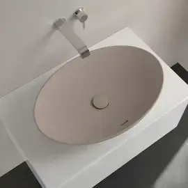 Умивальник Loop & Friends Villeroy & Boch 4A4800AM Almond CeramicPlus — вид спереду