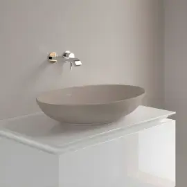 Умивальник Loop & Friends Villeroy & Boch 4A4800AM Almond CeramicPlus — бічний ракурс