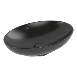Умивальник Loop & Friends Villeroy & Boch 4A4800S5 Ebony CeramicPlus — вид на білому тлі