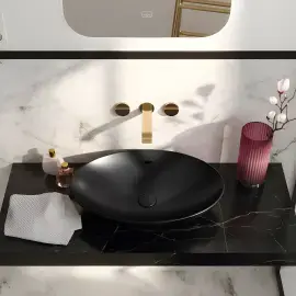 Умивальник Loop & Friends Villeroy & Boch 4A4800S5 Ebony CeramicPlus — вид спереду