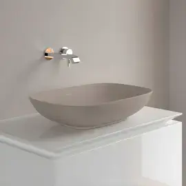 Умивальник Loop & Friends Villeroy & Boch 4A4900AM Almond CeramicPlus — вид ззаду
