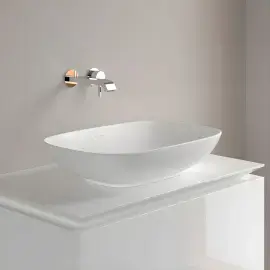 Умивальник Loop & Friends Villeroy & Boch 4A4900RW Stone White CeramicPlus — вид ззаду