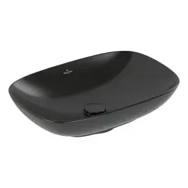 Умивальник Loop & Friends Villeroy & Boch 4A4900S5 Ebony CeramicPlus — вид на білому тлі